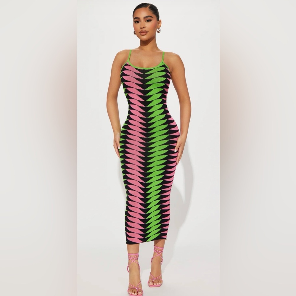 Fashion Nova Vibrant Midi Jenni Sweater Dress
